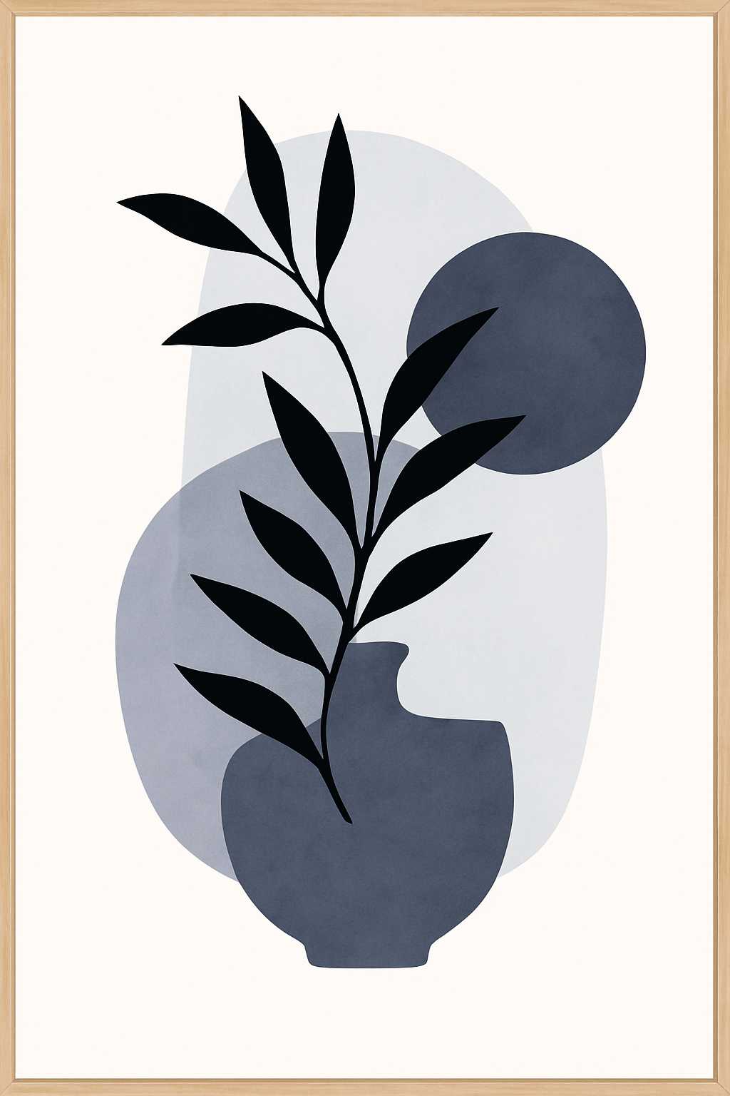 Golden Abstract Botanical Wall Art – Set of 3 (Framed Prints)