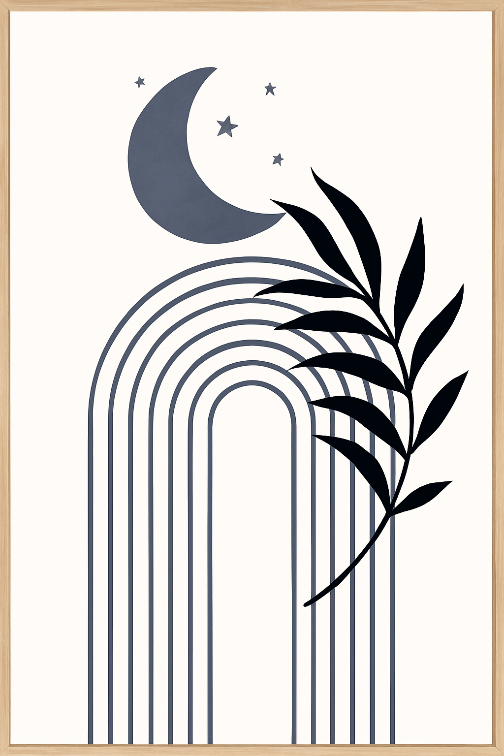 Golden Abstract Botanical Wall Art – Set of 3 (Framed Prints)