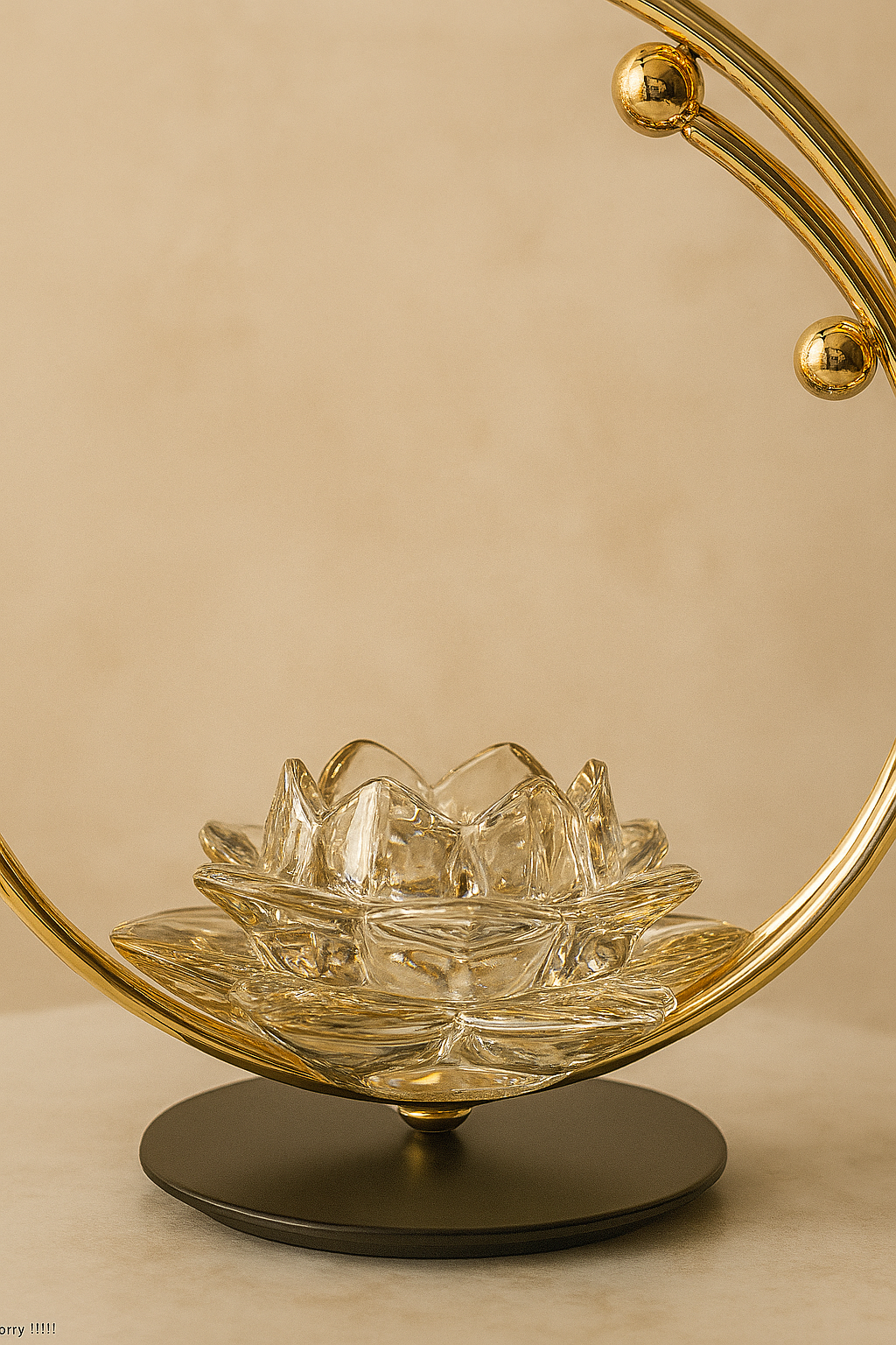 Serene Lotus Crystal Candle Holder