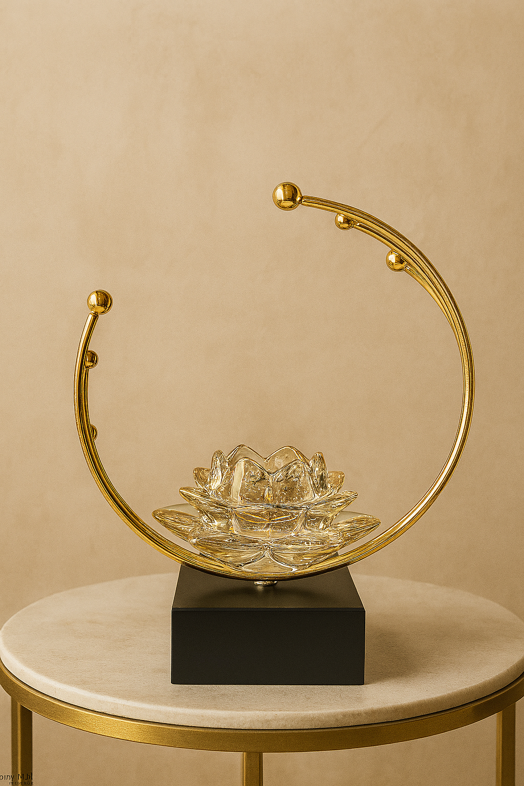 Serene Lotus Crystal Candle Holder