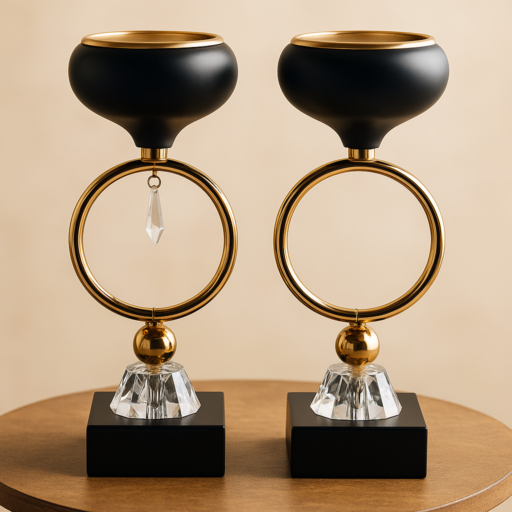 Celestial Orbit Crystal Candle Holder